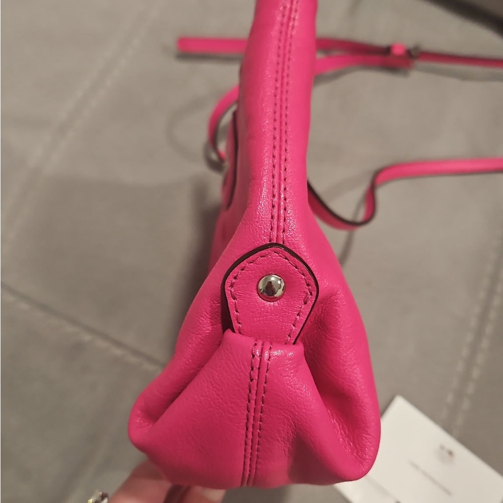Coach Fuchsia Leather Shoulder Bag - Picture 4 of 11